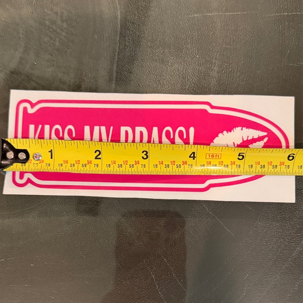 Vinyl Pink Car Decal- Kiss My Brass! - Picture 3 of 4